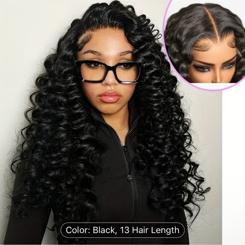 Luxurious Black Curly Hair Wig